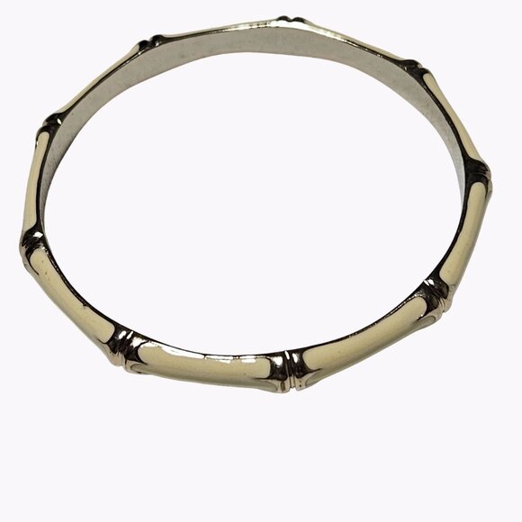 Elegant Gold Tone Bamboo Bangle Bracelet Statement Evening Fashion Jewelry Women - Picture 1 of 4